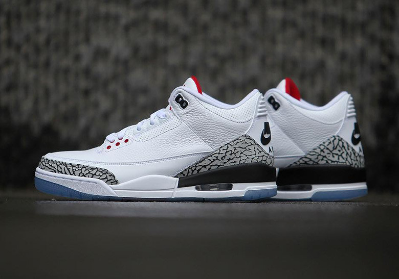 air jordan 3 men shoes-white cement/NIKE